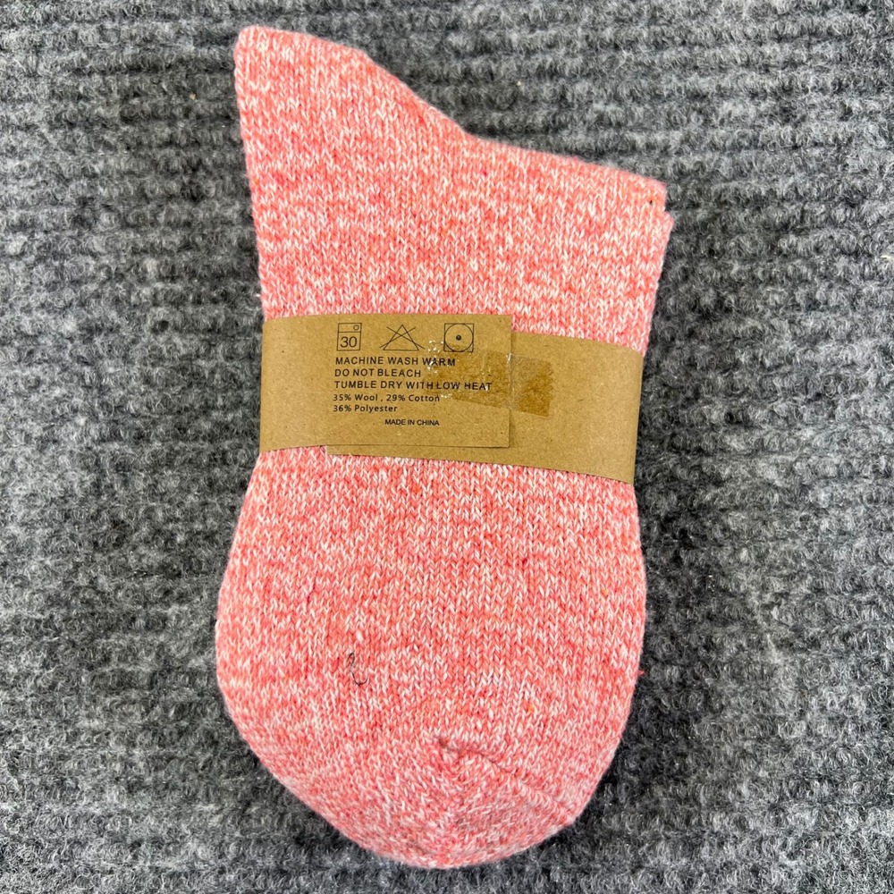 Fashion Boutique Cozy Marled Coral Pink Wool Blend Crew Socks Women‎